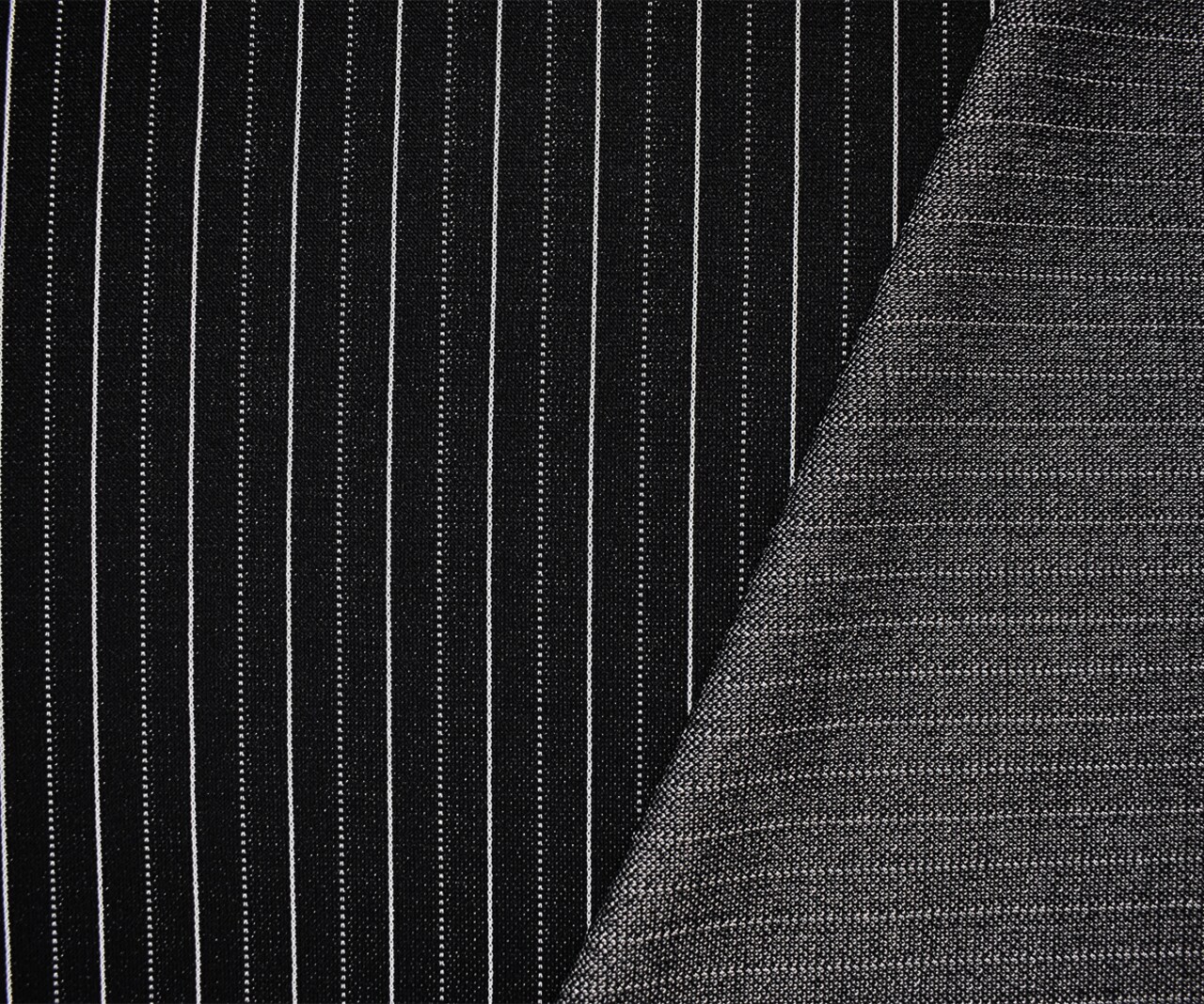 Black-White Poly Wool Spandex Stretch Stripe Double Knit Fabric By the Yard
